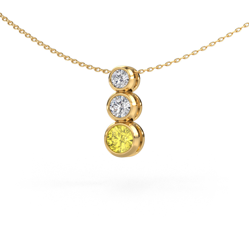 Image of Pendant Linda 585 gold Yellow lab grown diamond 5 mm
