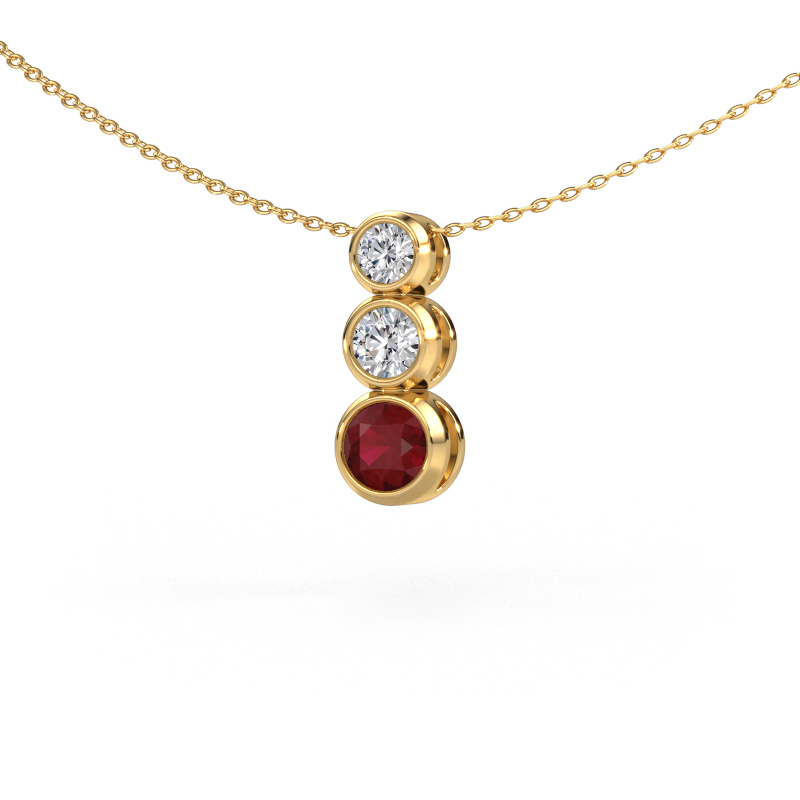 Image of Pendant Linda 585 gold Ruby 5 mm