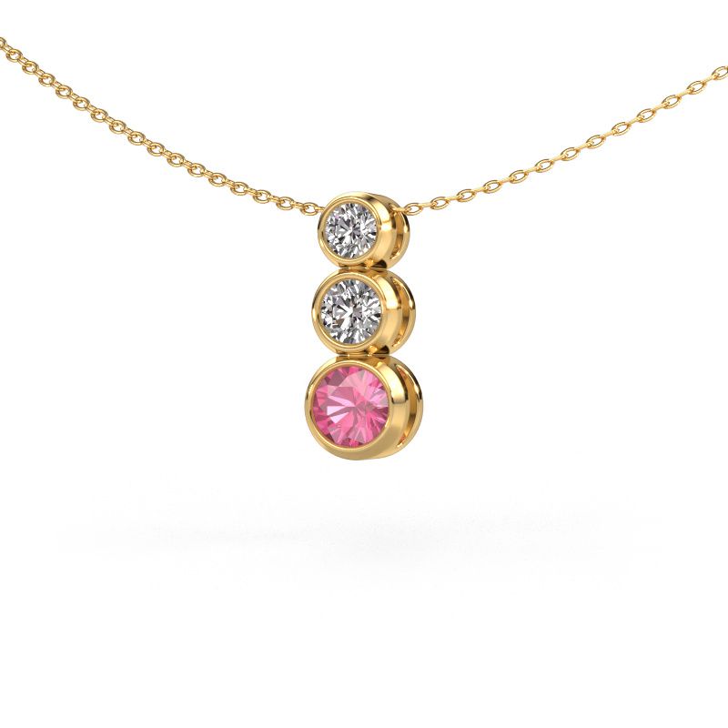 Image of Pendant Linda 585 gold Pink sapphire 5 mm