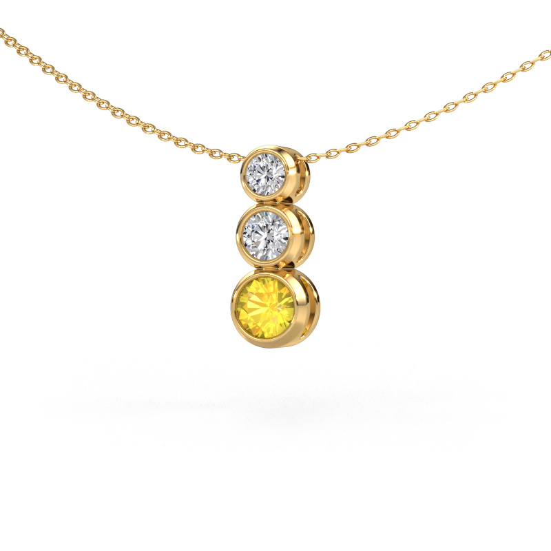 Image of Pendant Linda 585 gold Yellow sapphire 5 mm