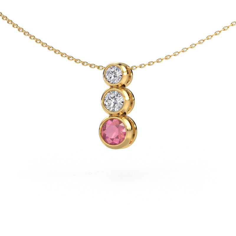 Image of Pendant Linda 585 gold Tourmaline pink 5 mm