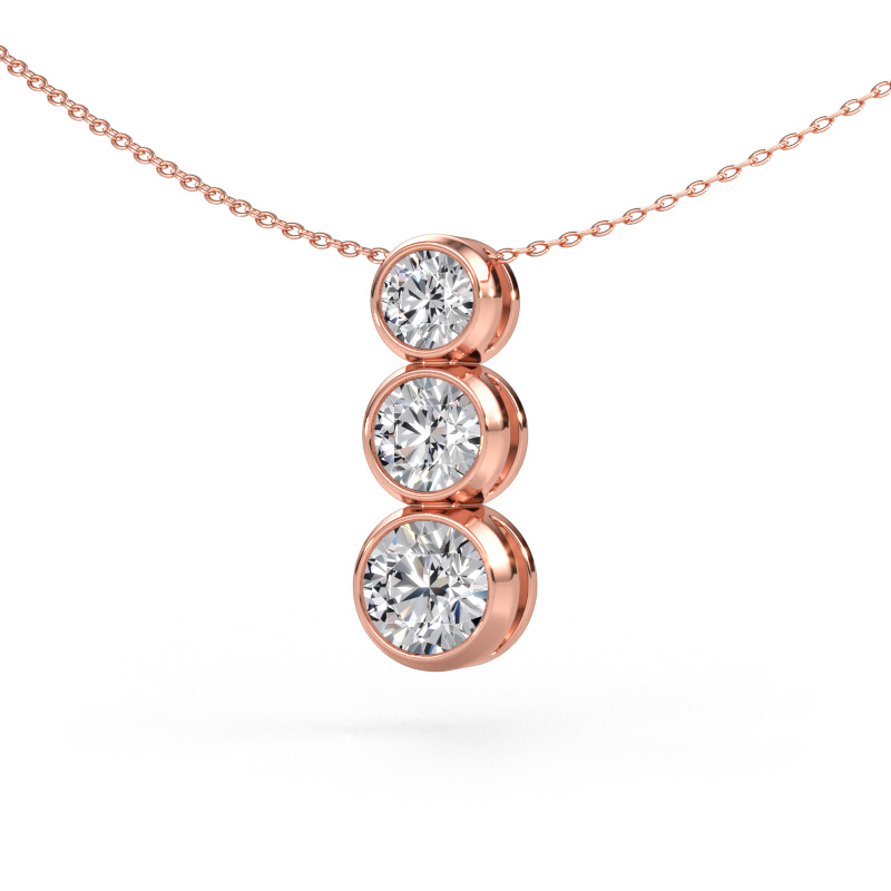 Image of Pendant Linda 585 rose gold Lab-grown diamond 2.45 crt