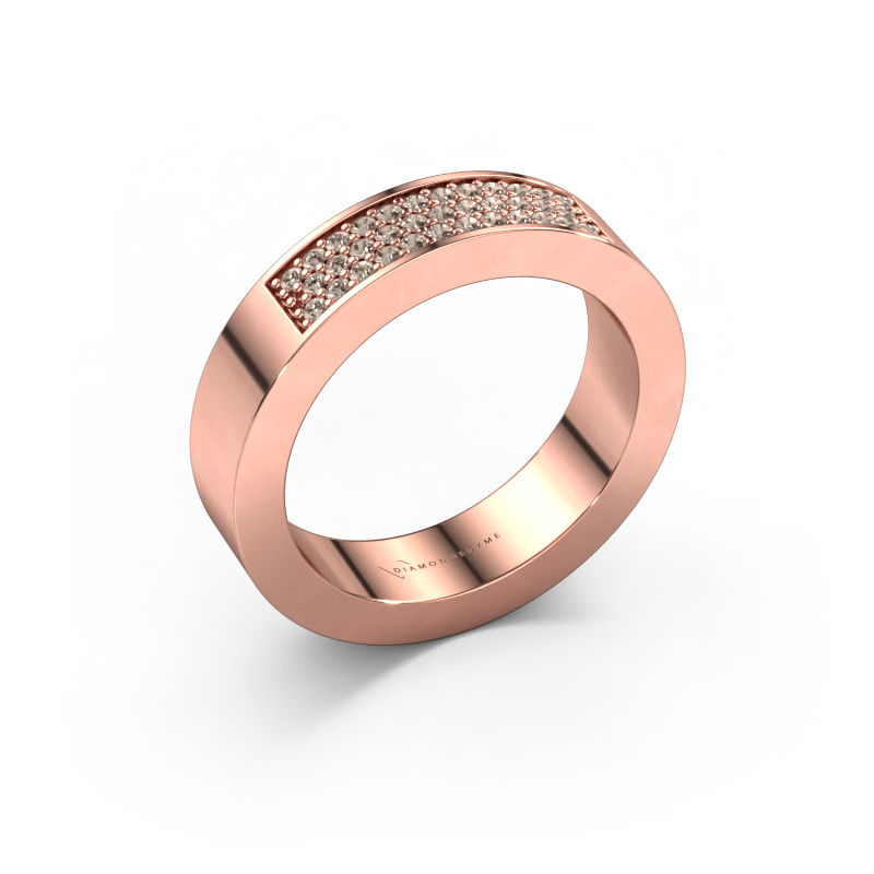 Image de Bague Lindsey 1 585 or rose Diamant brun 0.235 crt