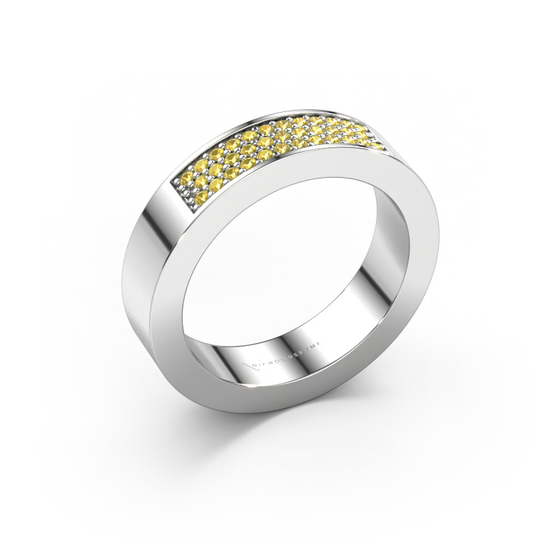 Image de Bague Lindsey 1 950 platine Saphir jaune 1.1 mm