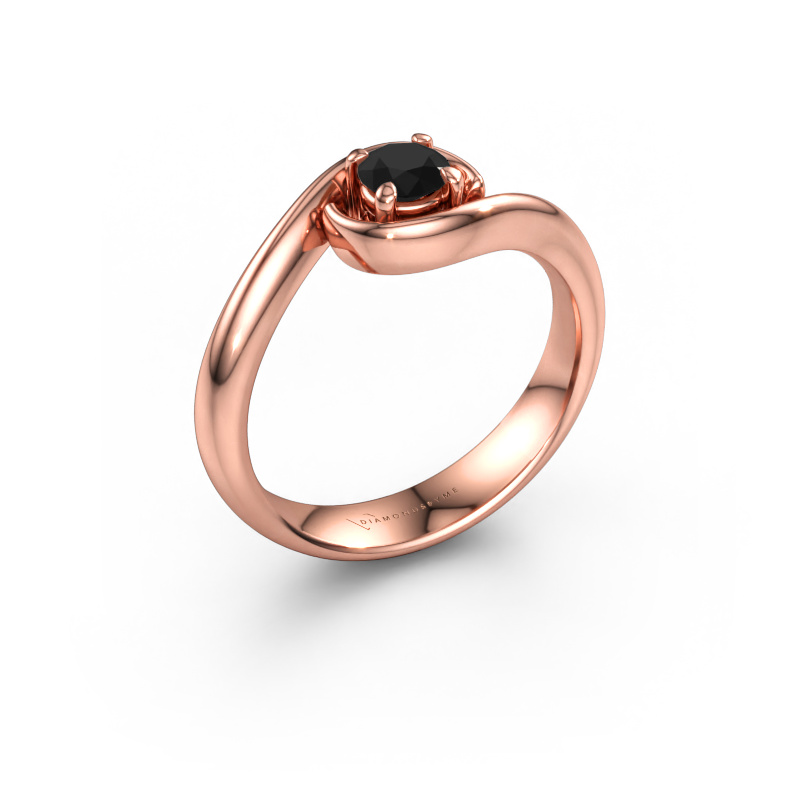 Immagine di Anello di fidanzamento Linn 585 oro rosa Diamante nero 0.36 crt