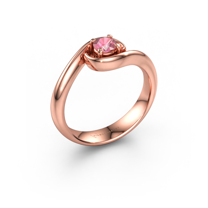 Bild von Verlobungsring Linn 585 Roségold Turmalin rosa 4.2 mm