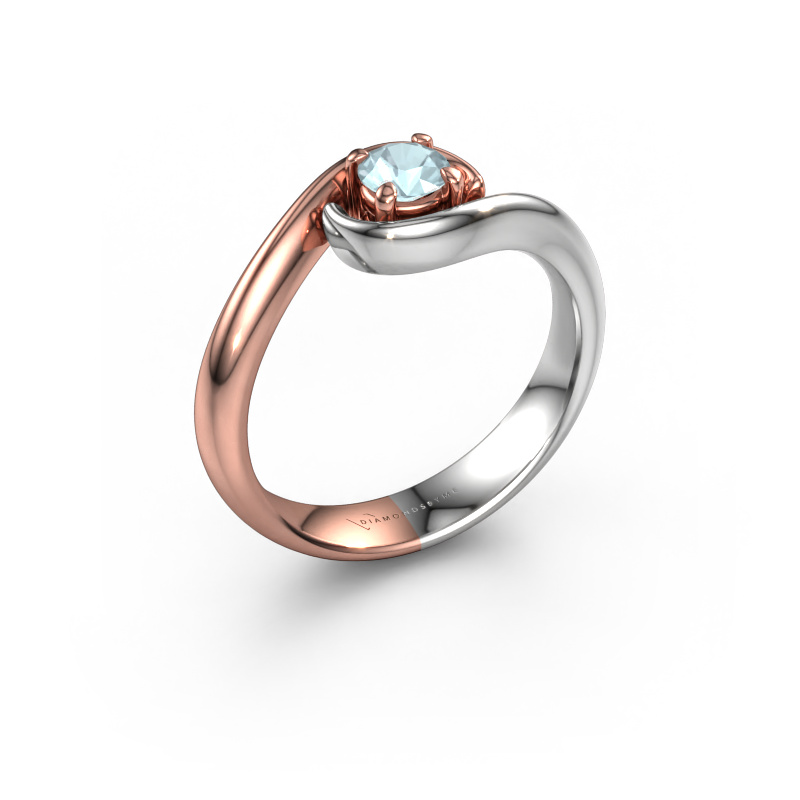 Bild von Verlobungsring Linn 585 Roségold Aquamarin 4.2 mm