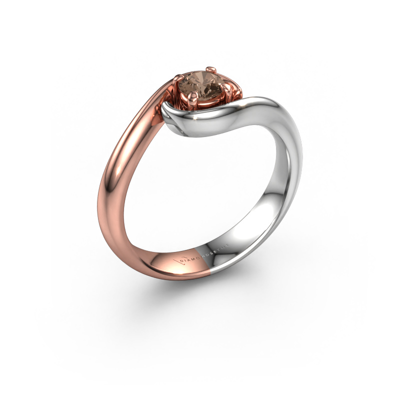 Bild von Verlobungsring Linn 585 Roségold Braun Diamant 0.30 crt