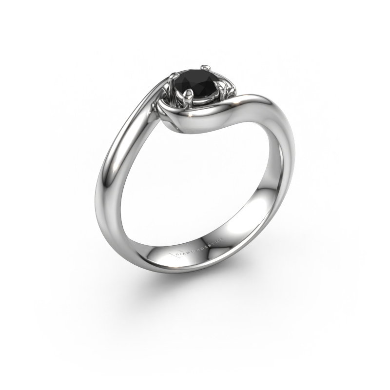 Image of Engagement ring Linn 950 platinum Black diamond 0.36 crt