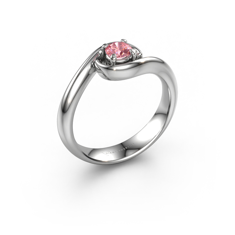 Image of Engagement ring Linn 950 platinum Pink lab grown diamond 4.2 mm