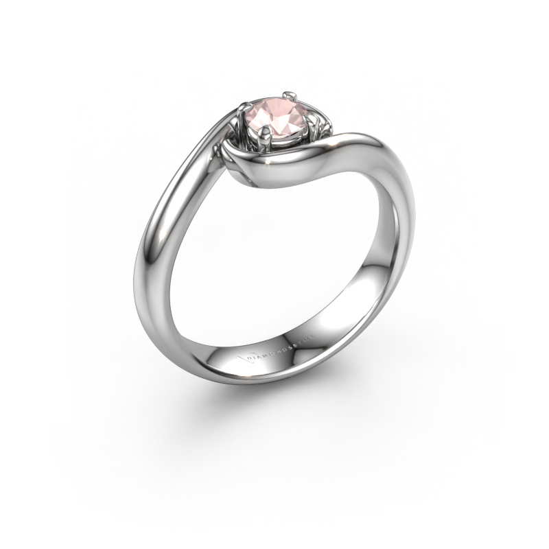 Image of Engagement ring Linn 950 platinum Morganite champagne 4.2 mm