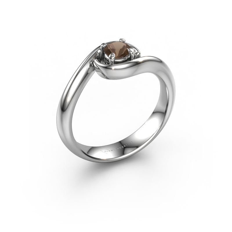 Image of Engagement ring Linn 950 platinum Smokey quartz 4.2 mm