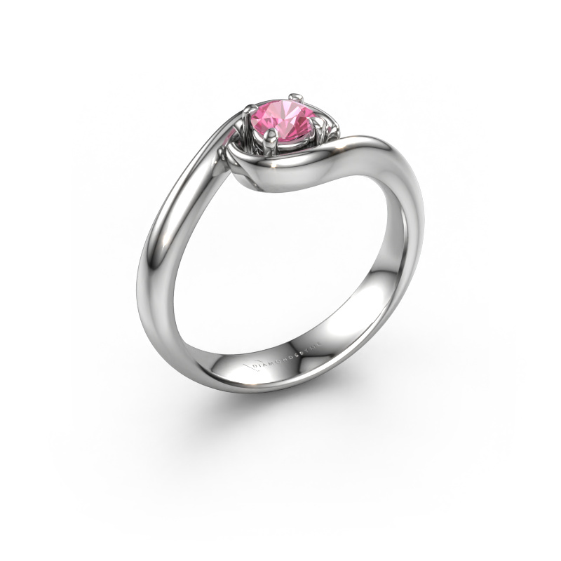 Bild von Verlobungsring Linn 585 Weißgold Pink Saphir 4.2 mm