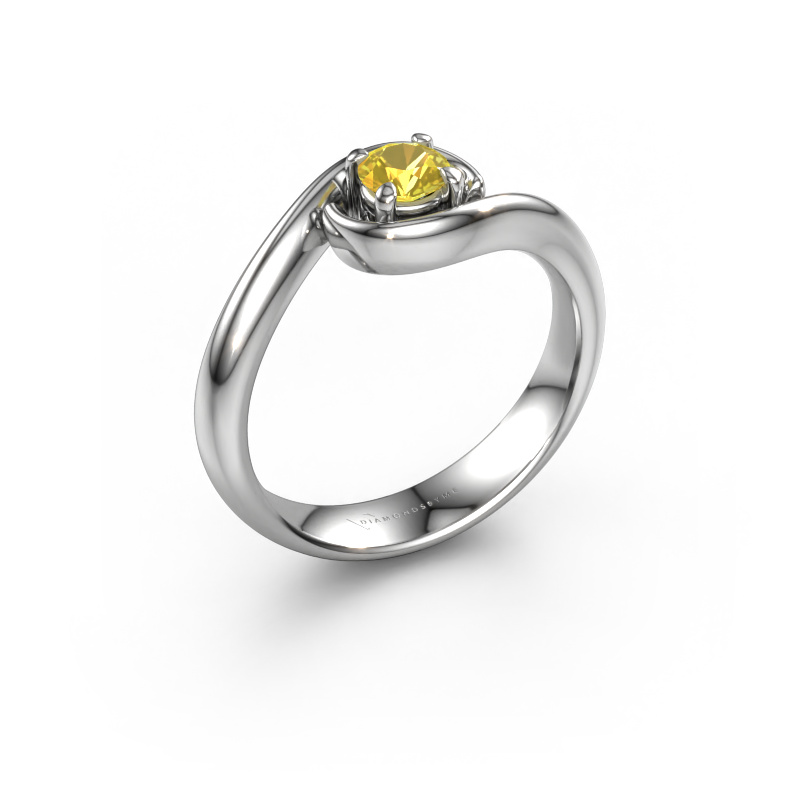 Bild von Verlobungsring Linn 585 Weißgold Gelb Saphir 4.2 mm