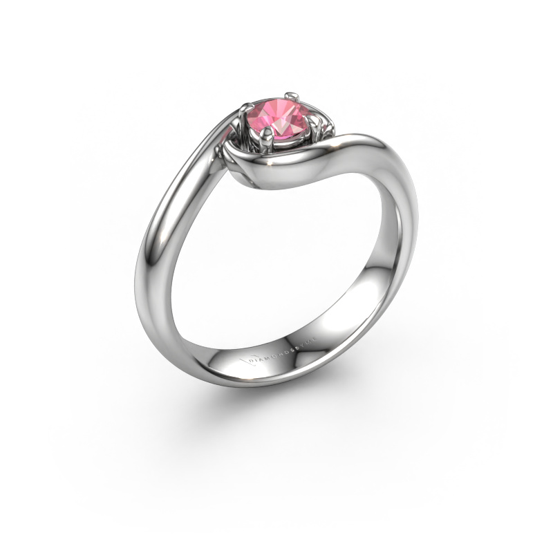 Image of Engagement ring Linn 585 white gold Tourmaline pink 4.2 mm