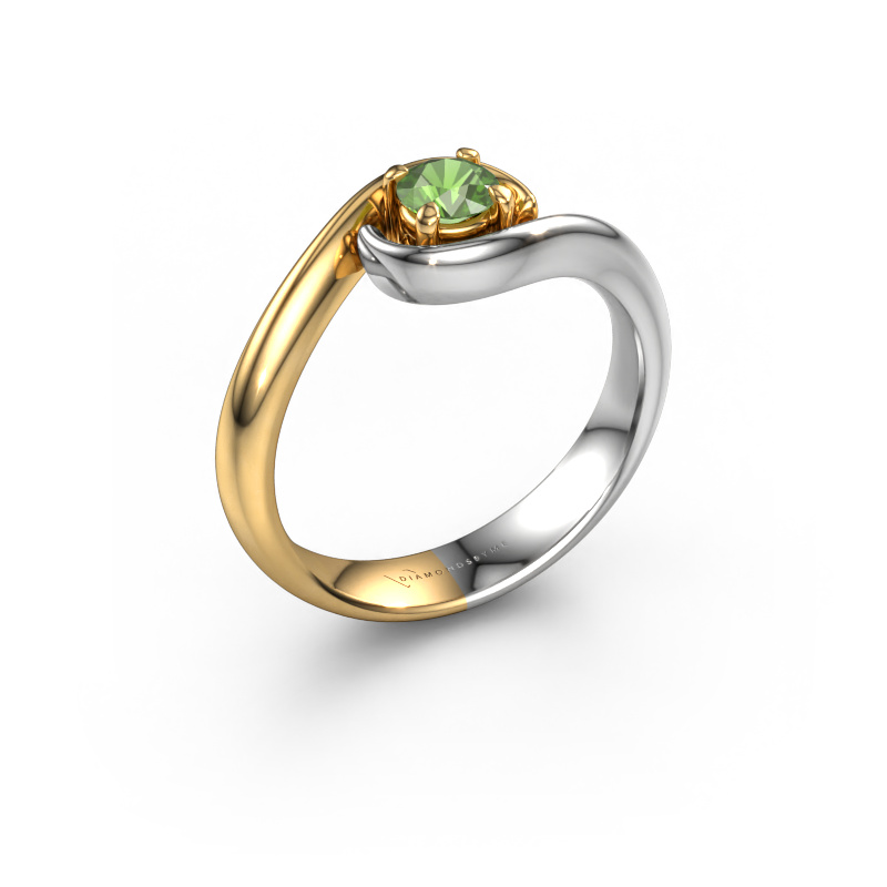 Bild von Verlobungsring Linn 585 Gold Turmalin grün 4.2 mm