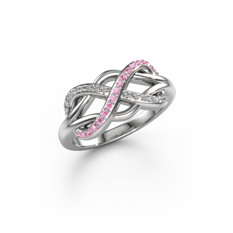 Image de Bague Lizan 950 platine Saphir rose 1.1 mm