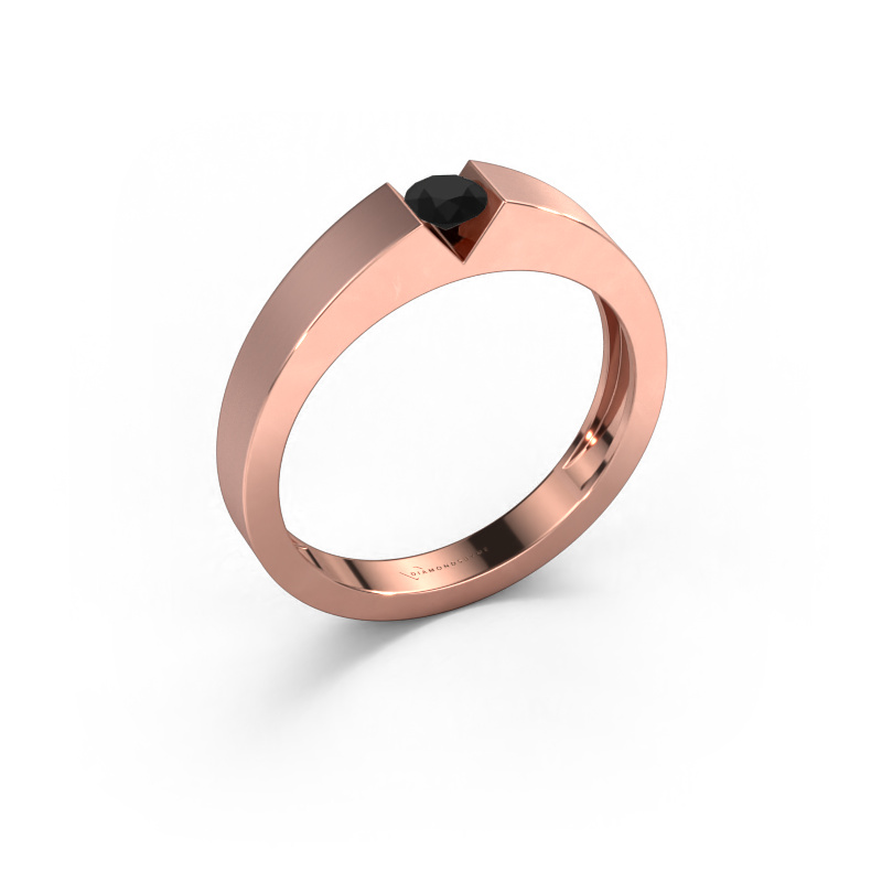 Image of Engagement ring Lizzy 1 585 rose gold Black diamond 0.24 crt