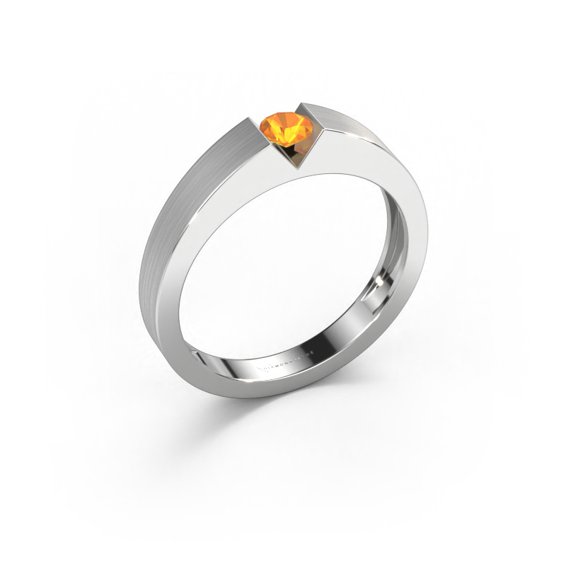 Bild von Verlobungsring Lizzy 1 585 Weißgold Citrin 3.7 mm