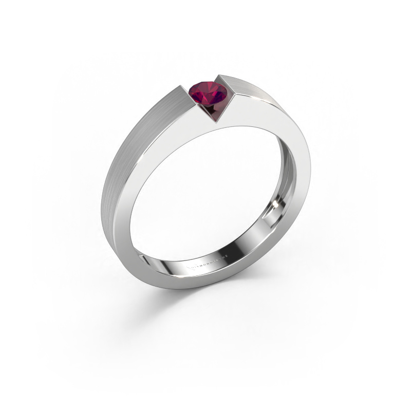 Image of Engagement ring Lizzy 1 585 white gold Rhodolite 3.7 mm