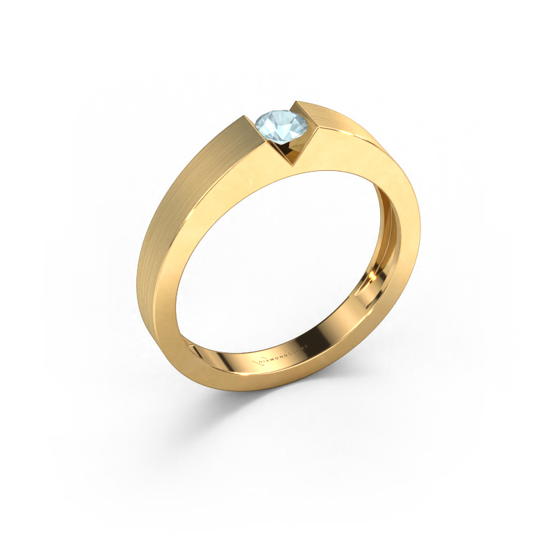 Image of Engagement ring Lizzy 1 585 gold Aquamarine 3.7 mm
