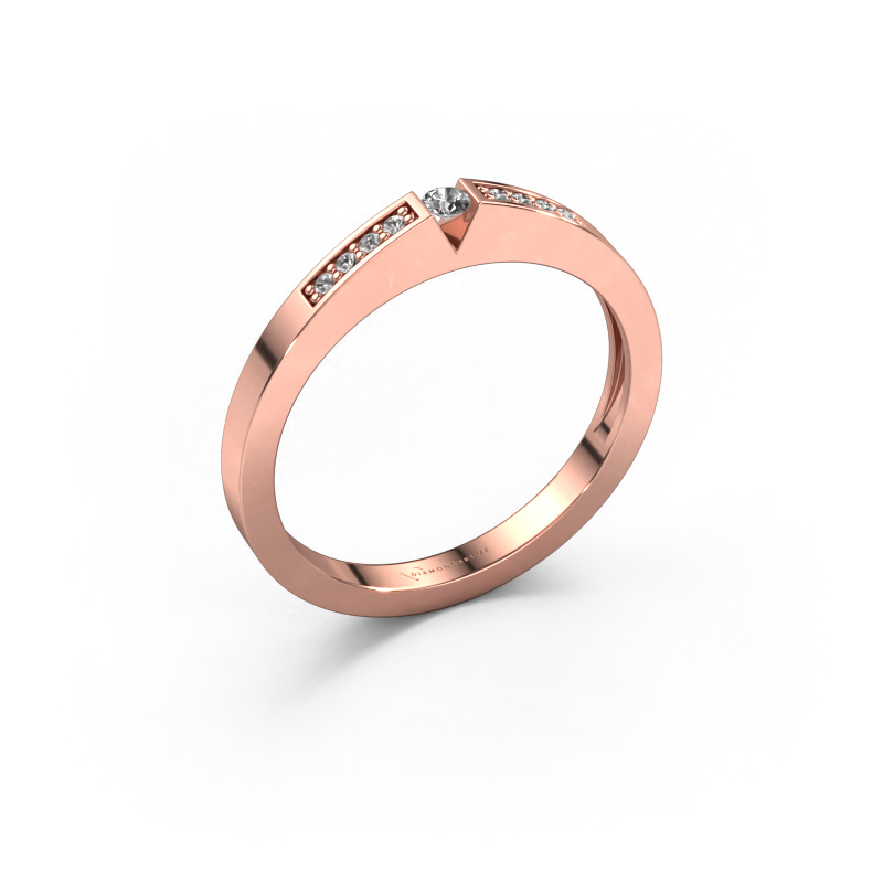 Image de Bague de fiançailles Lizzy 2 585 or rose Diamant 0.07 crt