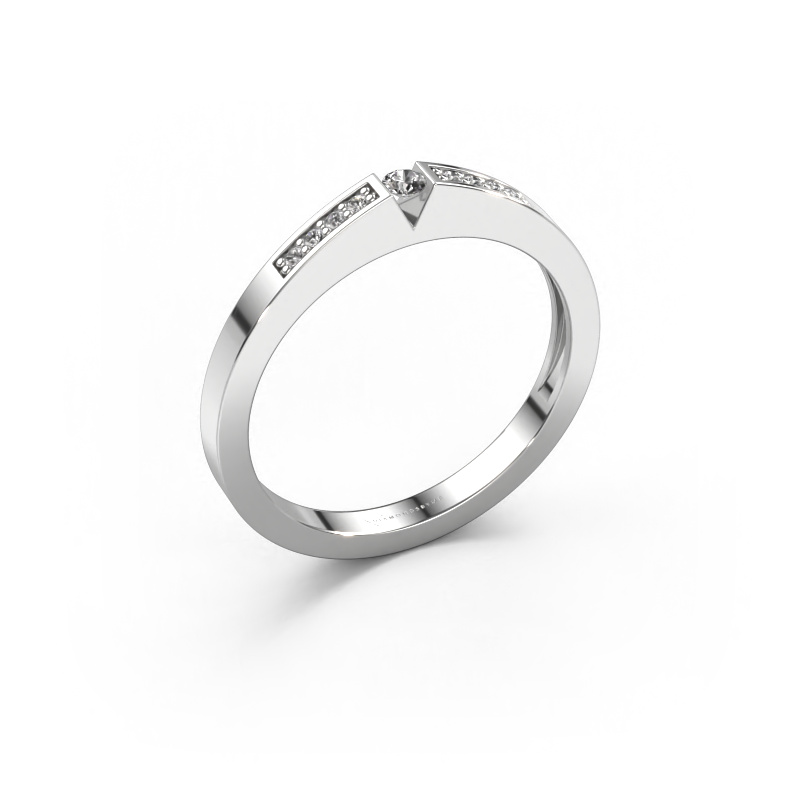Image of Engagement ring Lizzy 2 585 white gold Diamond 0.07 crt