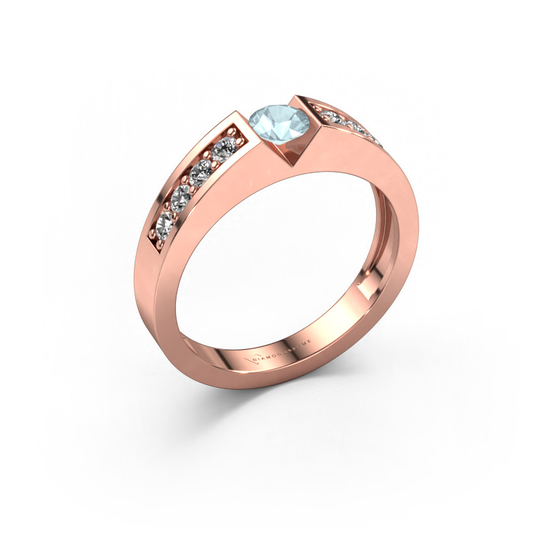 Image of Engagement ring Lizzy 2 585 rose gold Aquamarine 4.2 mm