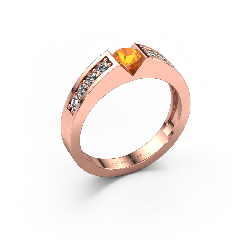 Image of Engagement ring Lizzy 2 585 rose gold Citrin 4.2 mm