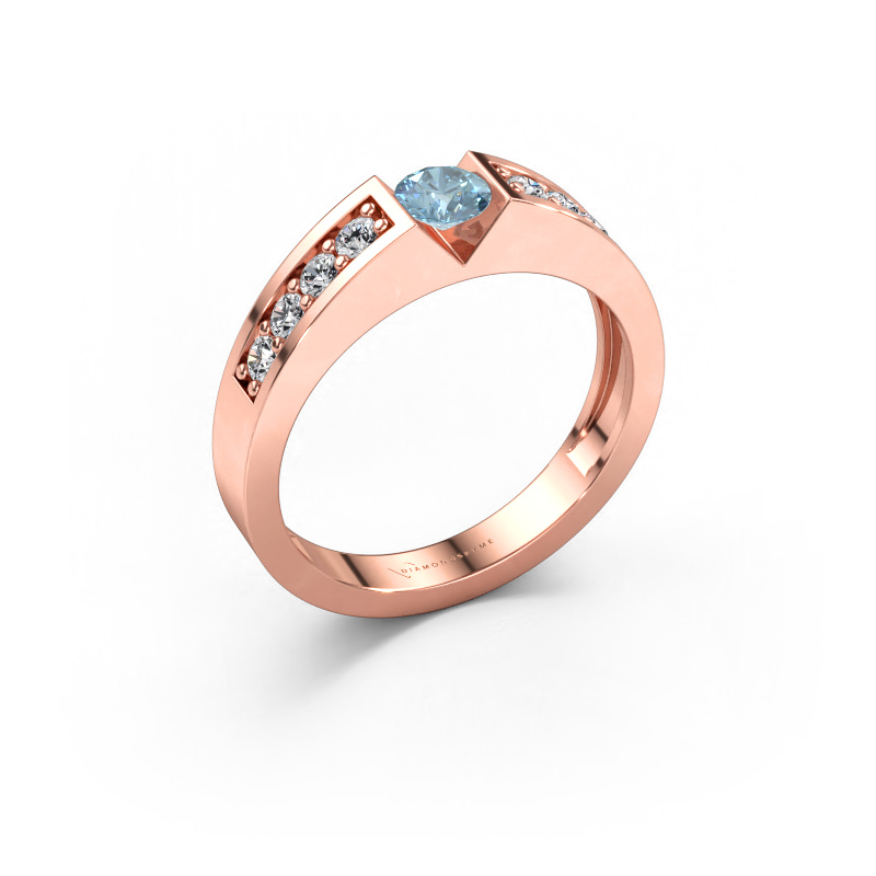 Bild av Förlovningsring Lizzy 2 585 roséguld Blå labbodlad diamant 4.2 mm