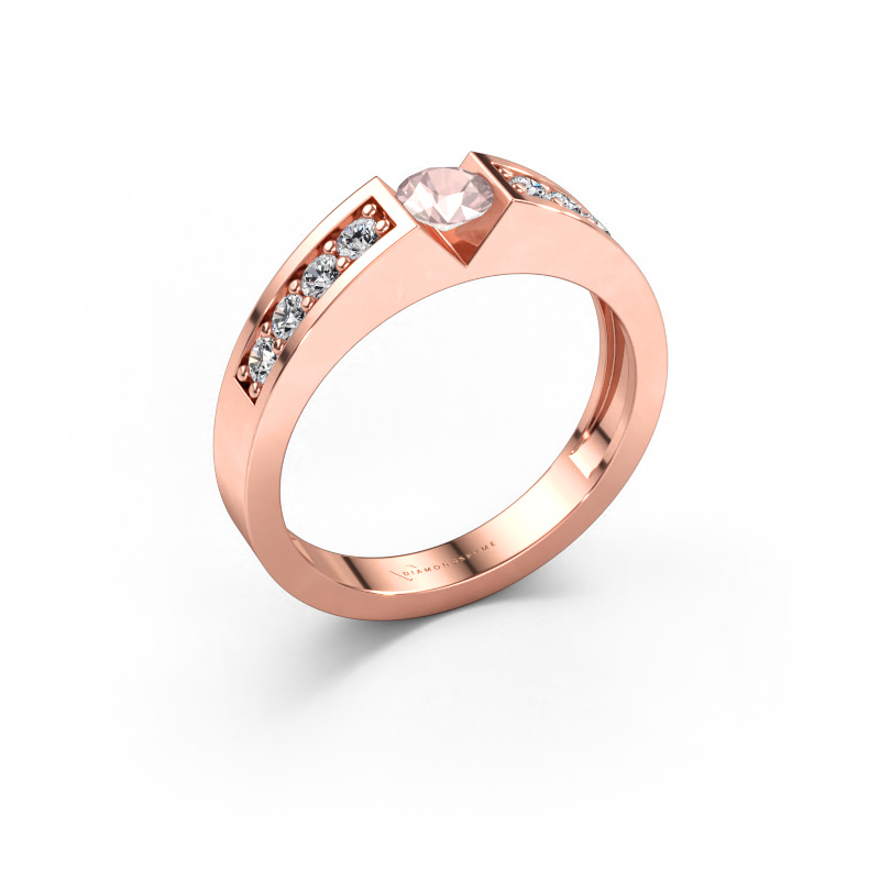 Bild av Förlovningsring Lizzy 2 585 roséguld Champagnefärgad morganit 4.2 mm