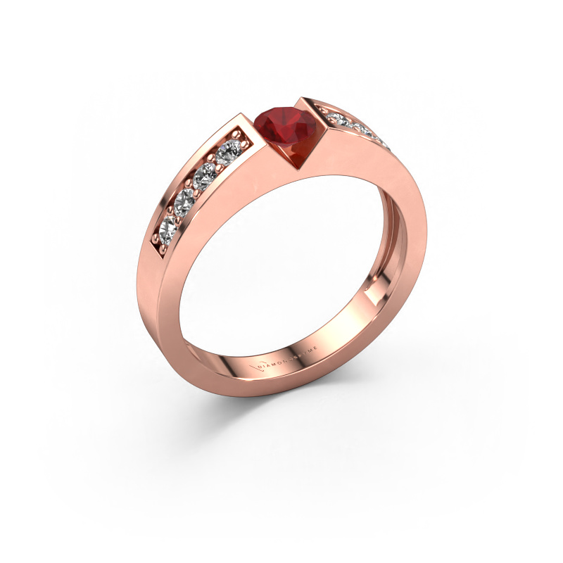 Image of Engagement ring Lizzy 2 585 rose gold Ruby 4.2 mm