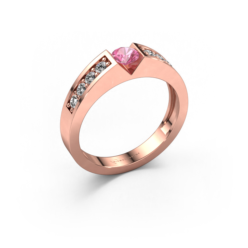 Image of Engagement ring Lizzy 2 585 rose gold Pink sapphire 4.2 mm