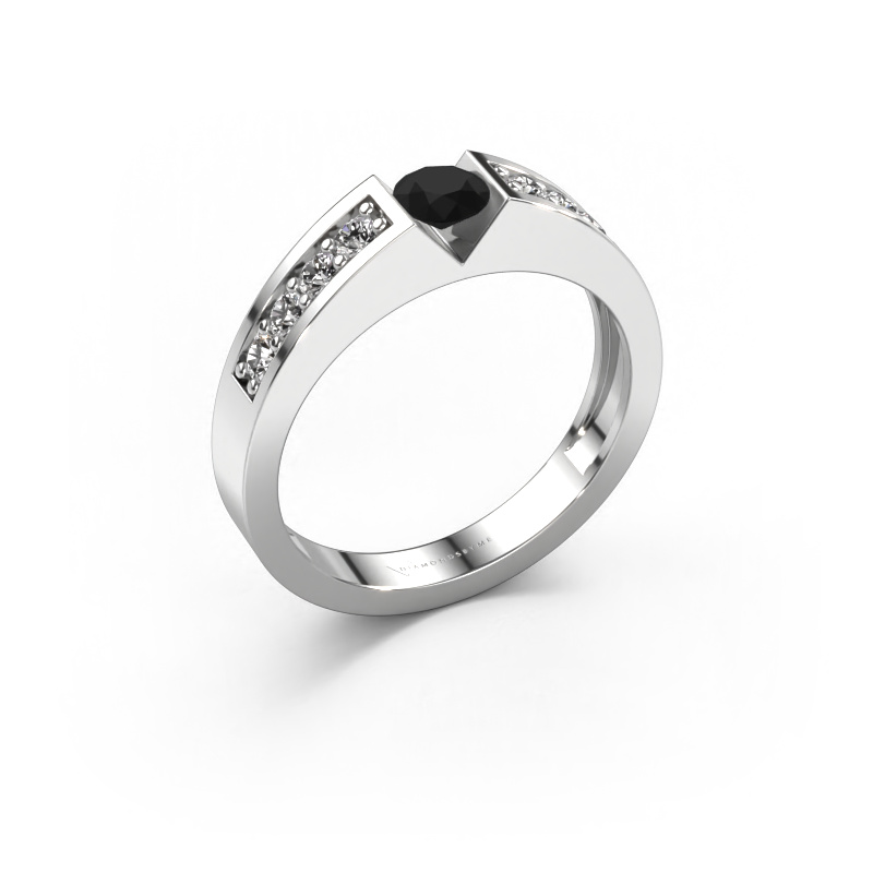 Bild von Verlobungsring Lizzy 2 950 Platin Schwarz Diamant 0.60 crt