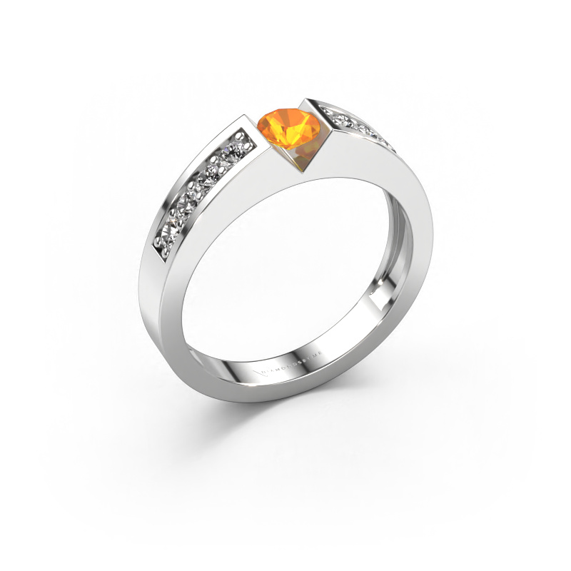 Image de Bague de fiançailles Lizzy 2 585 or blanc Citrine 4.2 mm