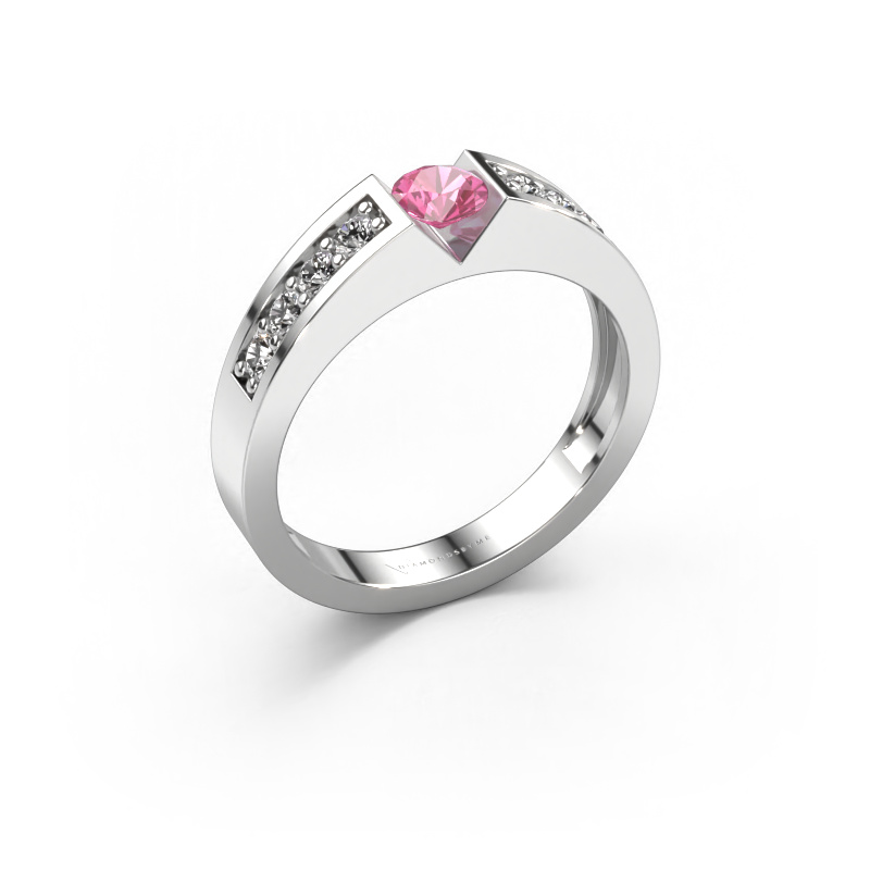 Image de Bague de fiançailles Lizzy 2 585 or blanc Saphir rose 4.2 mm