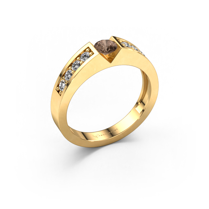 Image of Engagement ring Lizzy 2 585 gold Brown diamond 0.54 crt