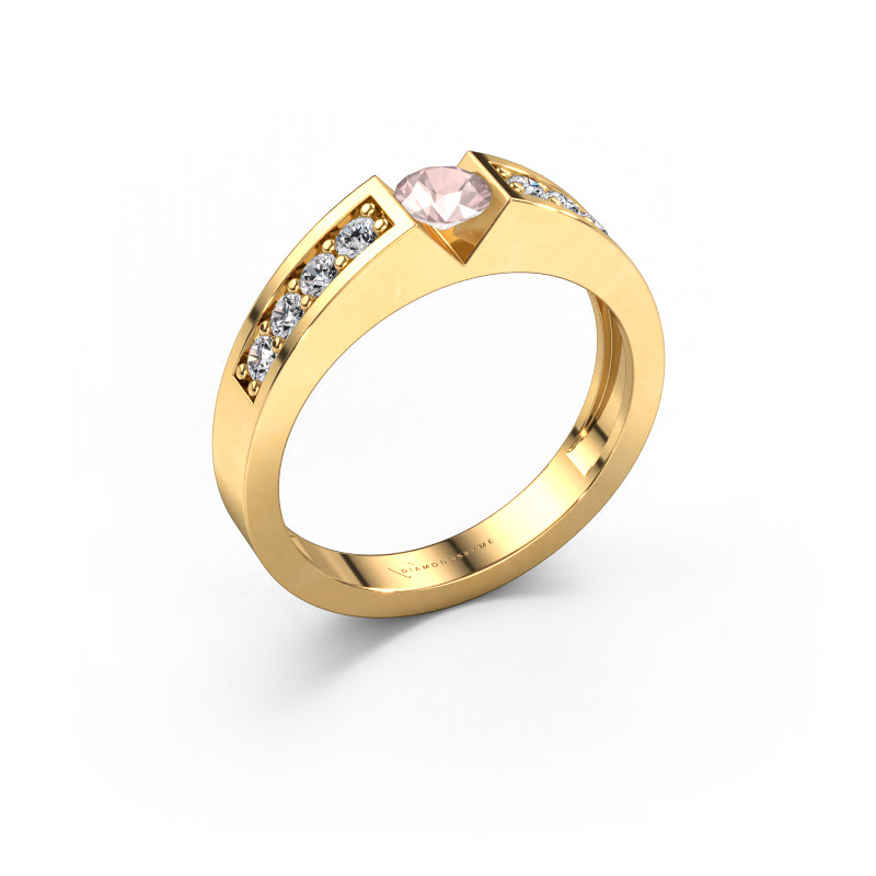 Image of Engagement ring Lizzy 2 585 gold Morganite champagne 4.2 mm
