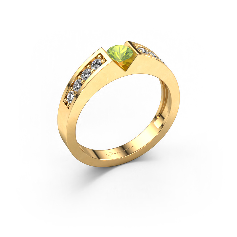 Image of Engagement ring Lizzy 2 585 gold Peridot 4.2 mm