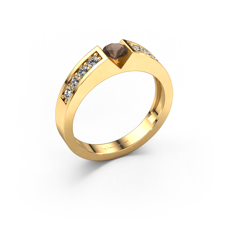 Image de Bague de fiançailles Lizzy 2 585 or jaune Quartz fumé 4.2 mm