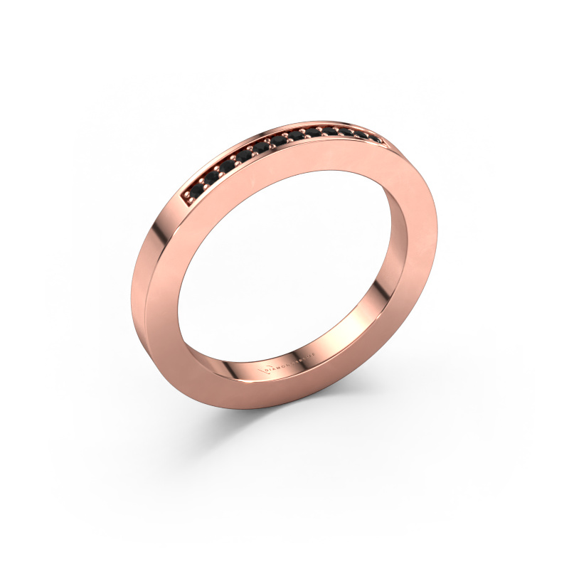 Bild von Vorsteckring Loes 1 585 Roségold Schwarz Diamant 0.096 crt