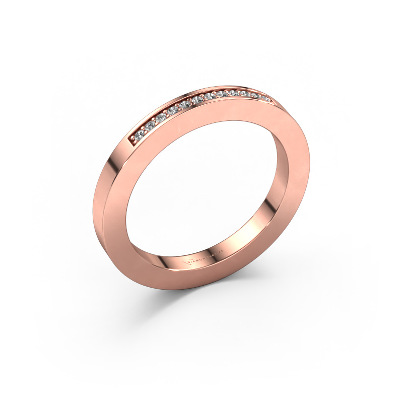 Image of Stackable ring Loes 1 585 rose gold Lab-grown diamond 0.08 crt