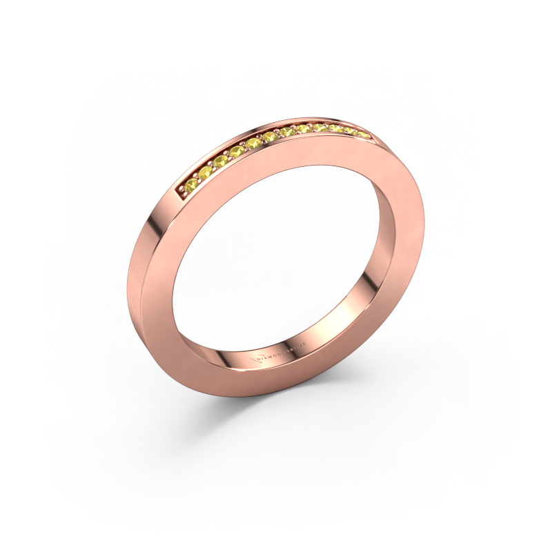 Image of Stackable ring Loes 1 585 rose gold Yellow sapphire 1.1 mm