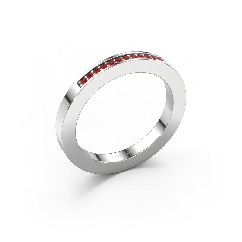 Image of Stackable ring Loes 1 585 white gold Ruby 1.1 mm