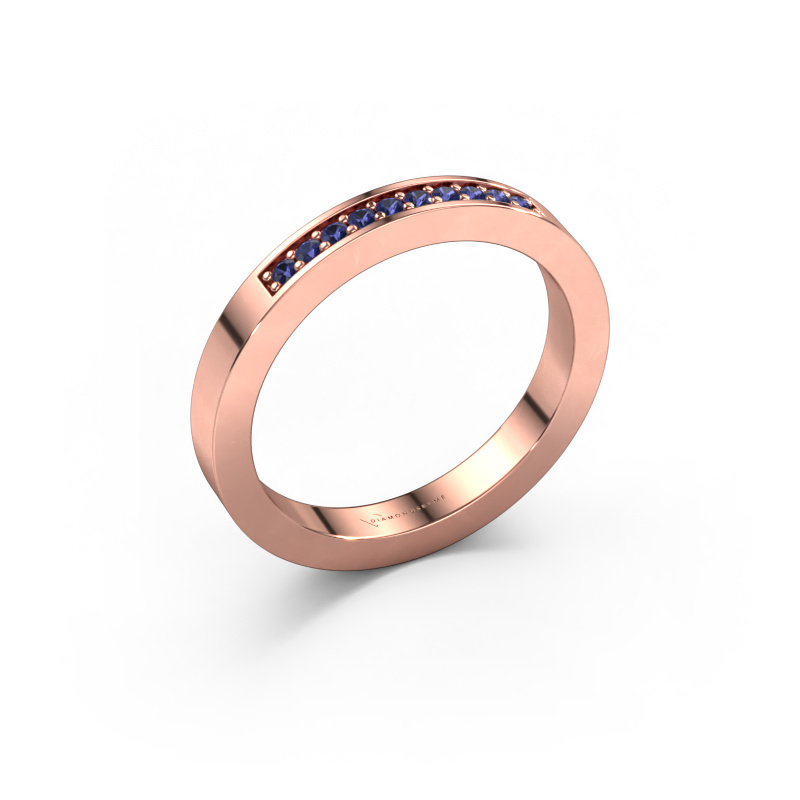Image of Stackable ring Loes 3 585 rose gold Sapphire 1.3 mm