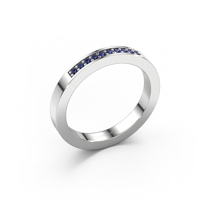 Image of Stackable ring Loes 3 585 white gold Sapphire 1.3 mm