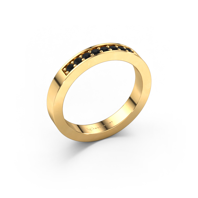 Image of Stackable ring Loes 5 585 gold Black diamond 0.192 crt