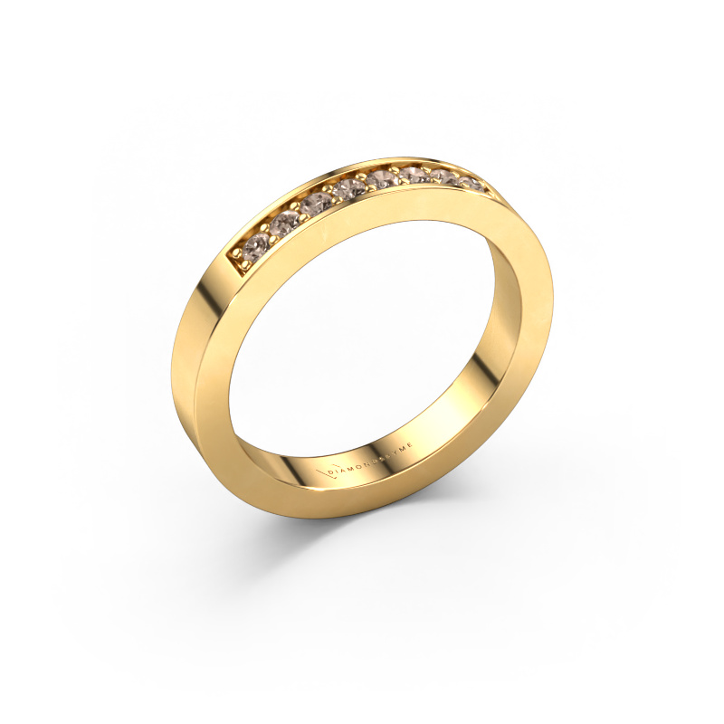 Image of Stackable ring Loes 5 585 gold Brown diamond 0.16 crt