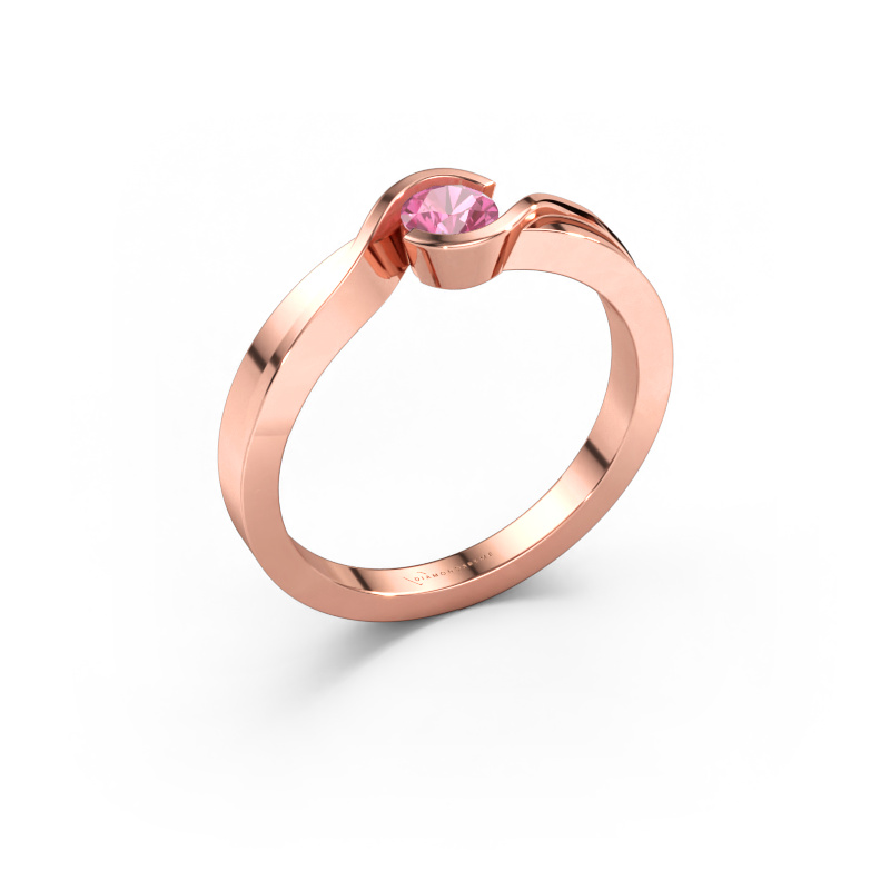 Bild av Ring Lola 585 roséguld Rosa safir 4 mm