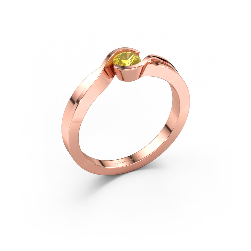 Bild av Ring Lola 585 roséguld Gul safir 4 mm